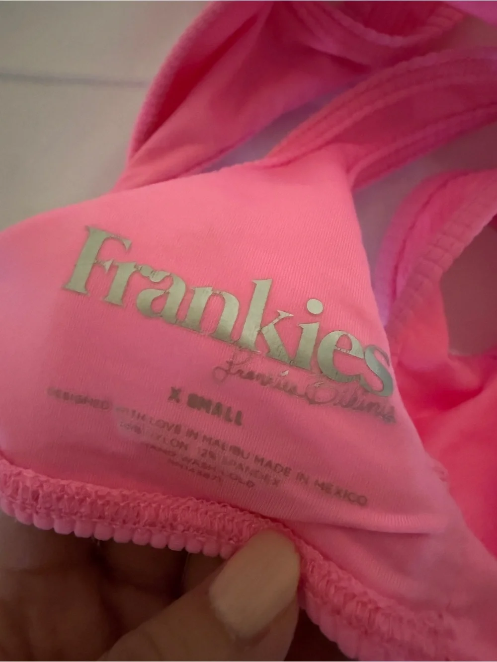 Frankie’s bikinis cole top swimsuit xs hot pink
